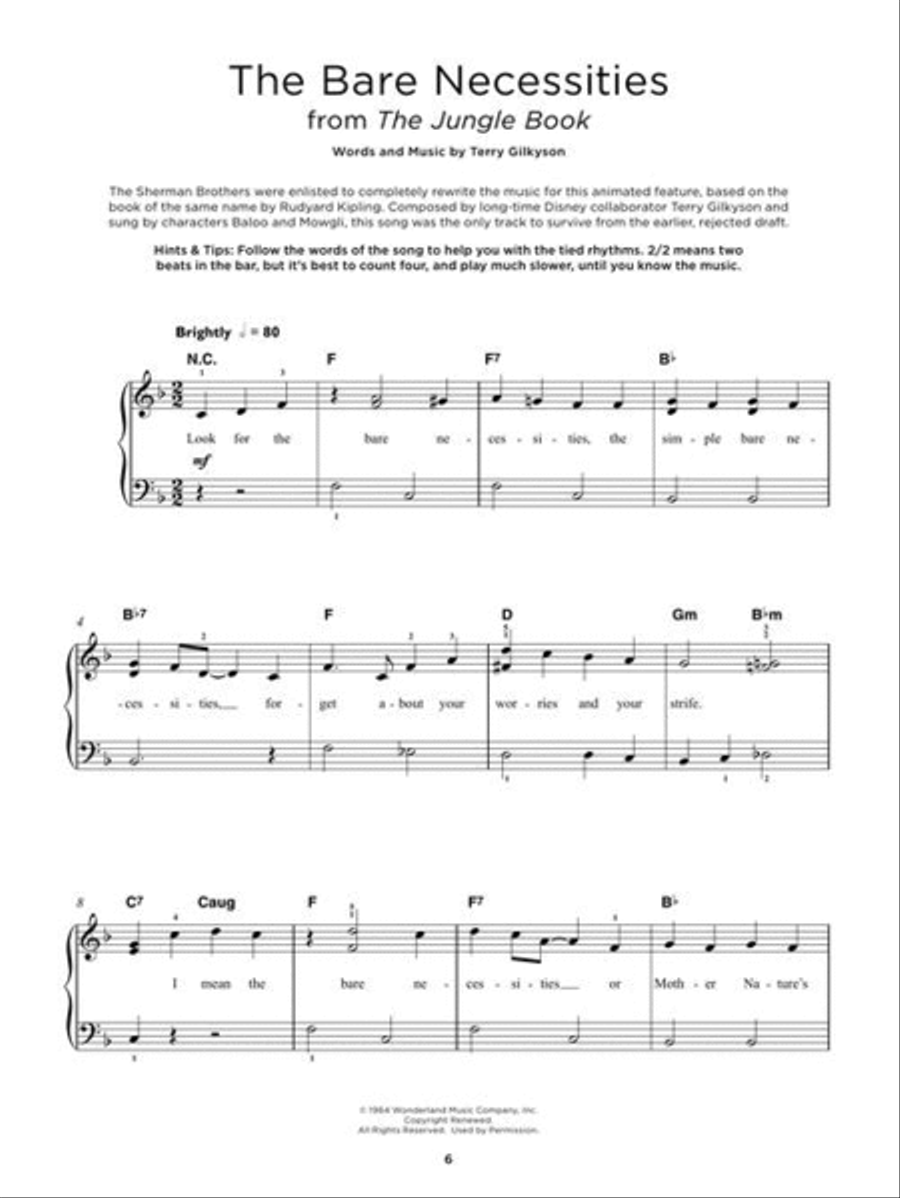Really Easy Piano: 40 Disney Songs Easy Piano scores gallery preview page 6