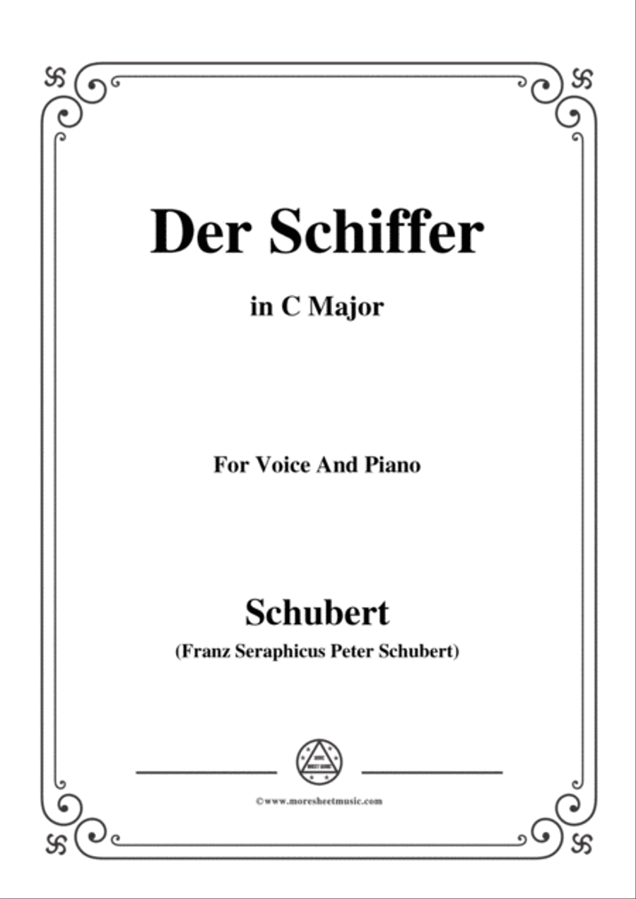 Schubert-Der Schiffer,in C Major,for Voice&Piano Voice scores gallery preview page 1