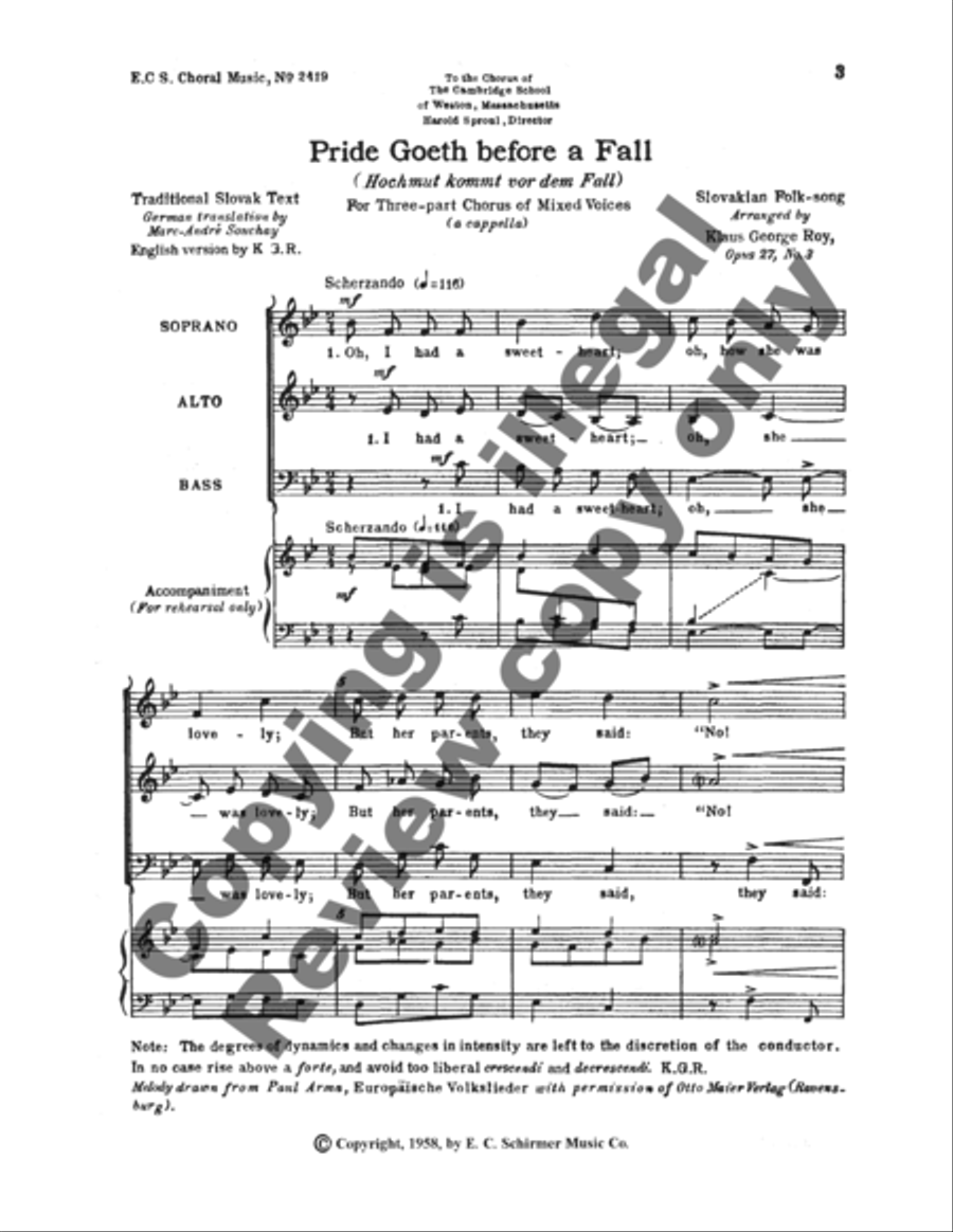 Pride Goeth Before a Fall 3-Part scores gallery preview page 8