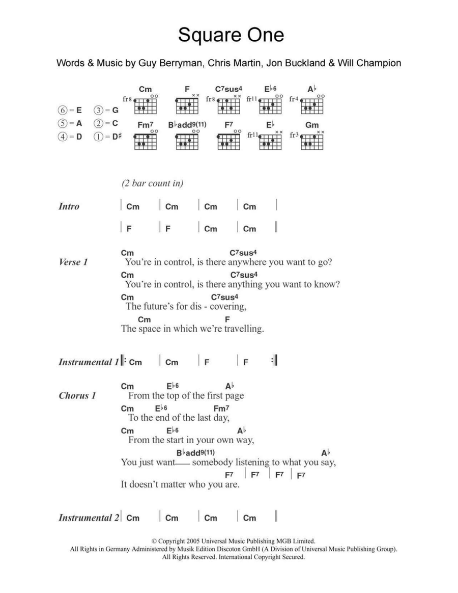 Square One Acoustic Guitar scores gallery preview page 1