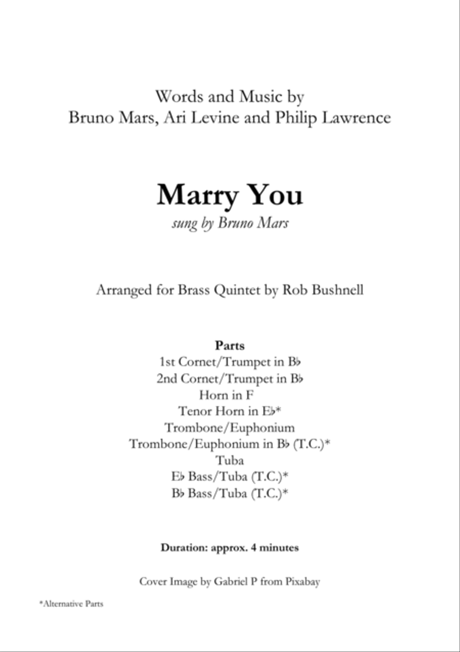 Marry You Baritone Horn TC scores gallery preview page 2