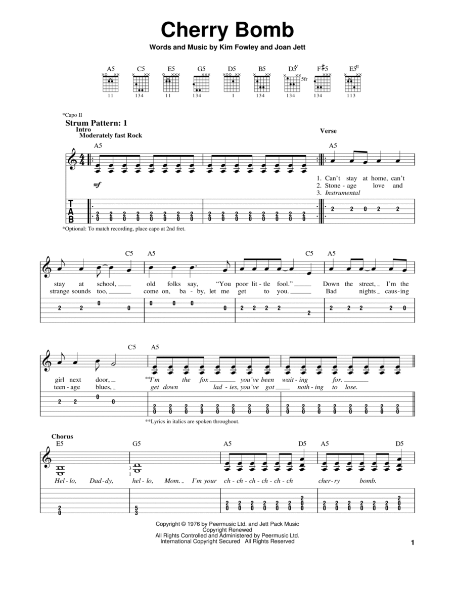 Cherry Bomb Cherry Bomb Acoustic Guitar scores gallery preview page 1