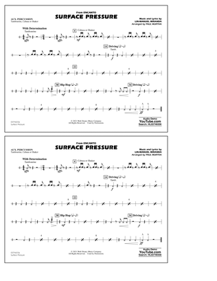 Book cover for Surface Pressure (from Encanto) (arr. Paul Murtha) - Aux Percussion