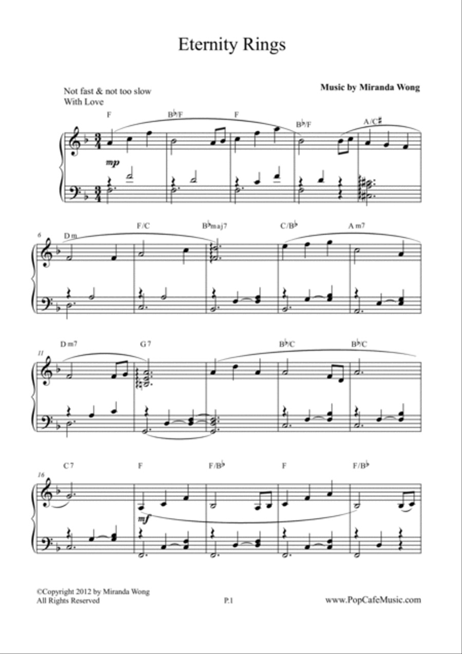Eternity Rings - Romantic Piano Music 4-Part scores gallery preview page 2