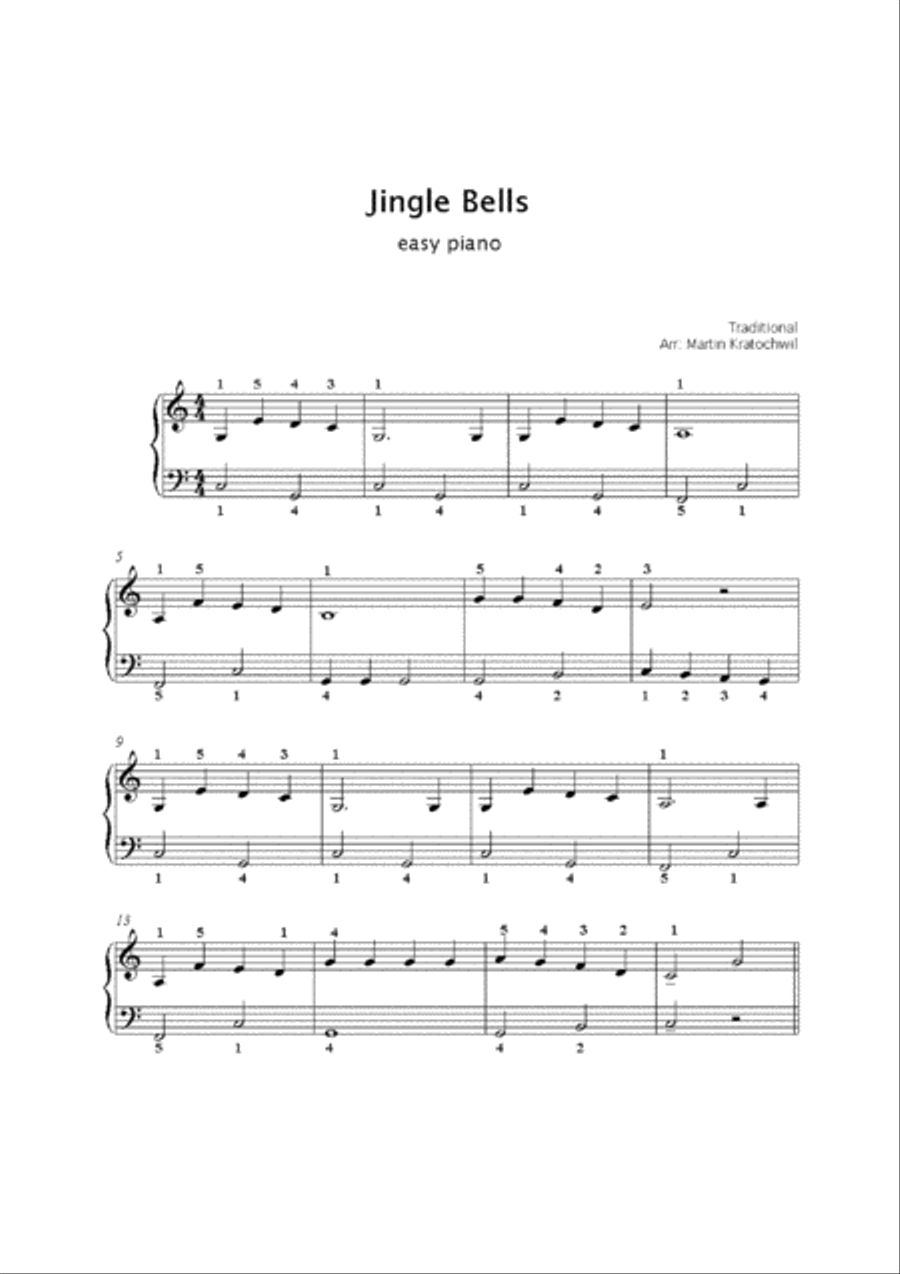 Jingle Bells (Easy Piano) Easy Piano scores gallery preview page 1