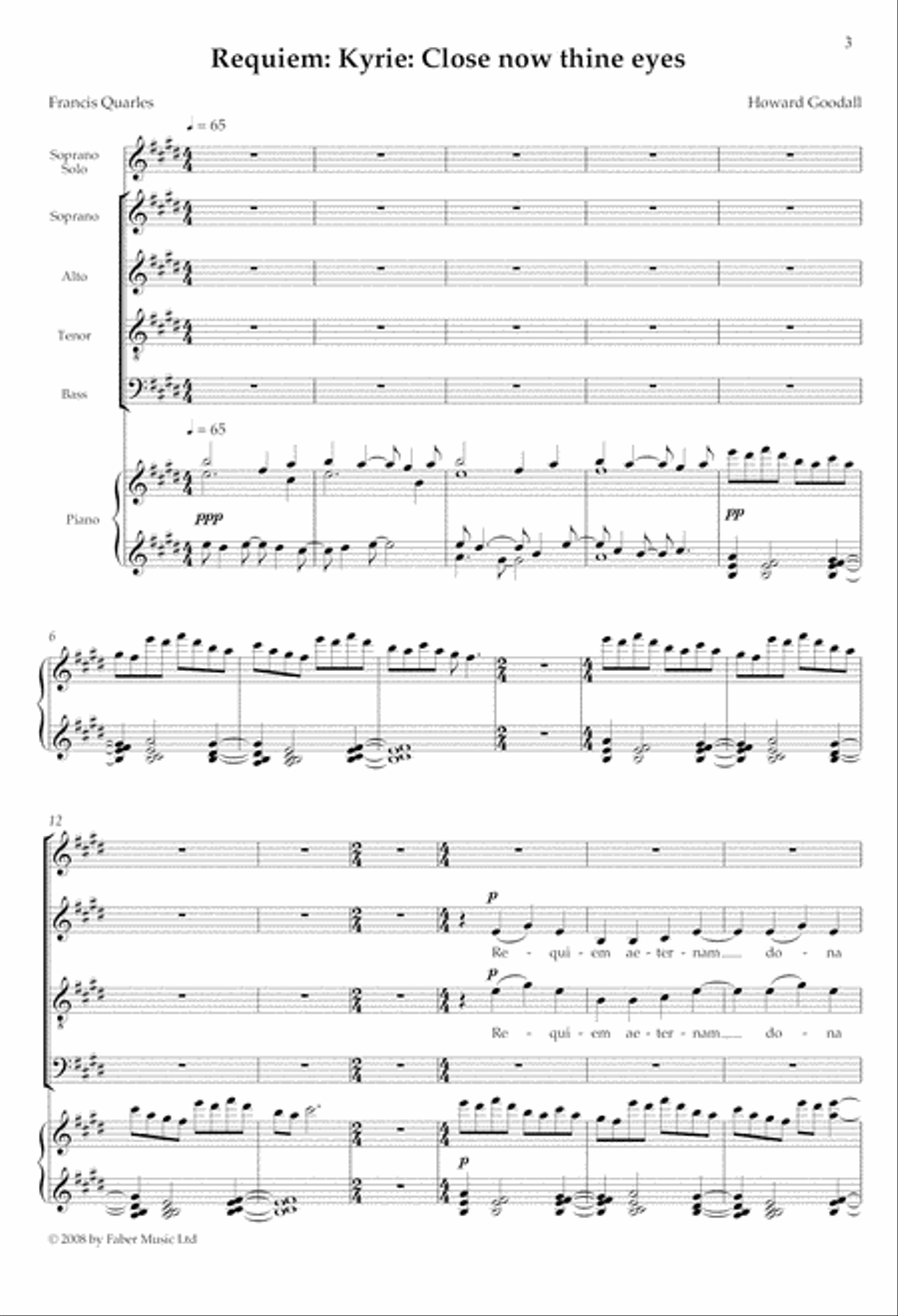Requiem: Kyrie: Close now thine eyes from Eternal Light: A Requiem 4-Part scores gallery preview page 3