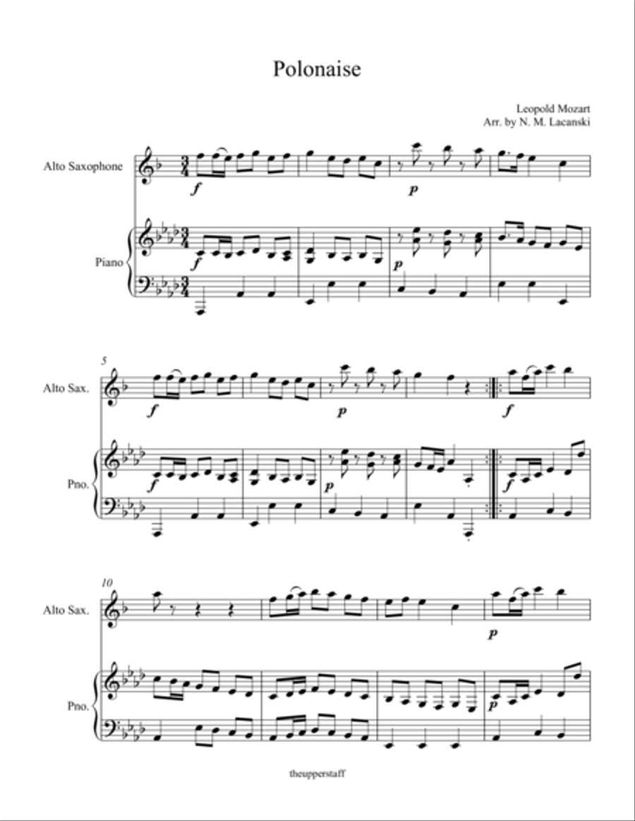 Polonaise Woodwind Duet scores gallery preview page 1