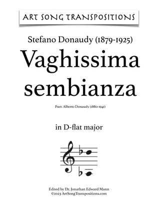 Book cover for DONAUDY: Vaghissima sembianza (transposed to D-flat major)