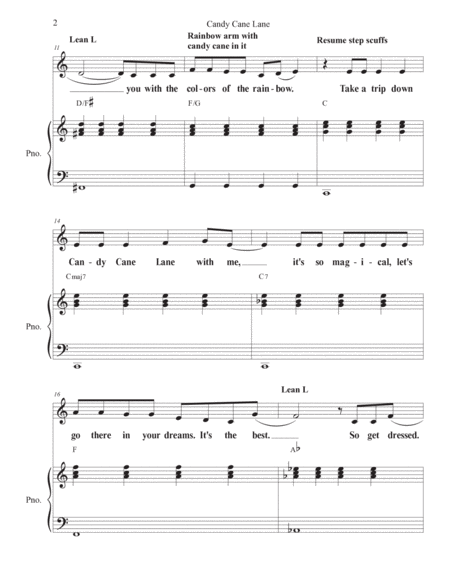 Candy Cane Lane by Sia Unison Choir - Digital Sheet Music