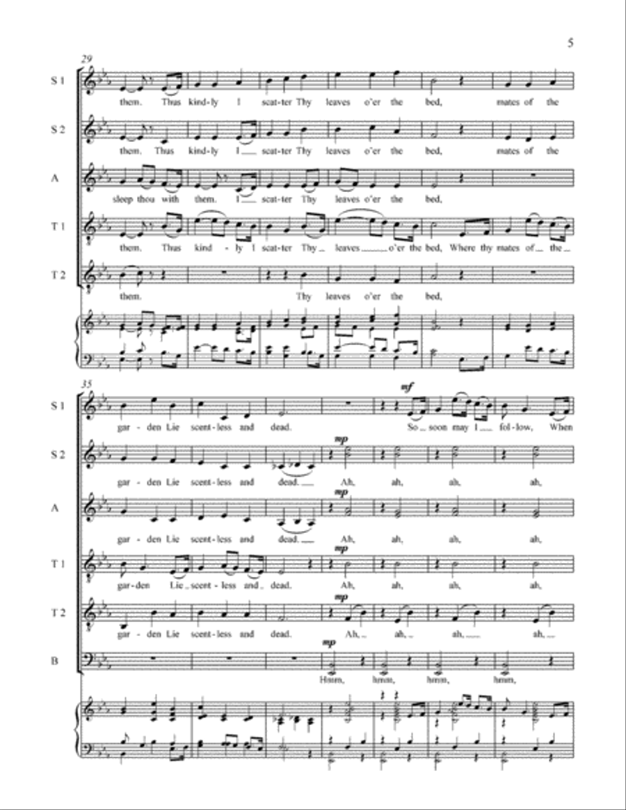 The Last Rose of Summer Divisi scores gallery preview page 5