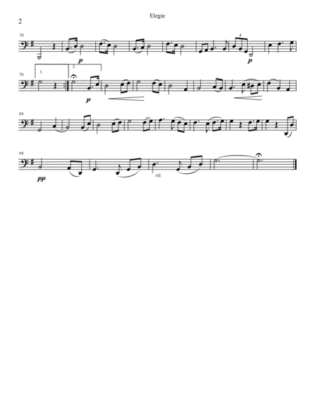 Elegie for tuba and piano, originally double bass and piano
