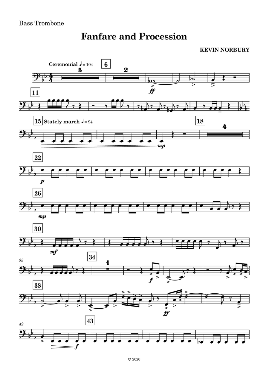 Fanfare and Procession: Bass Trombone