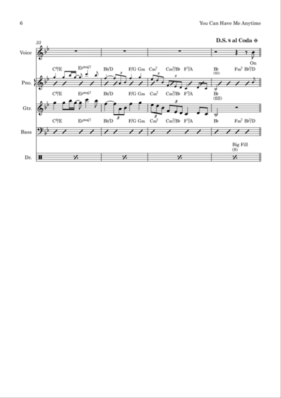 You Can Have Me Anytime Bass Guitar scores gallery preview page 6