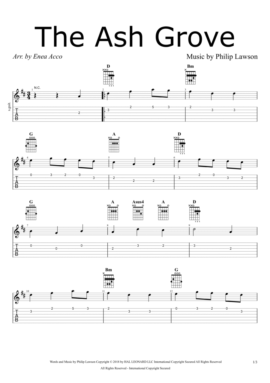The Ash Grove The Ash Grove Piano scores gallery preview page 1