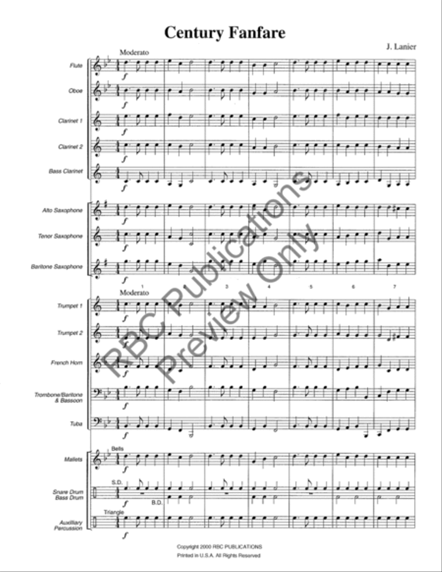 Century Fanfare Century Fanfare Concert Band scores gallery preview page 4