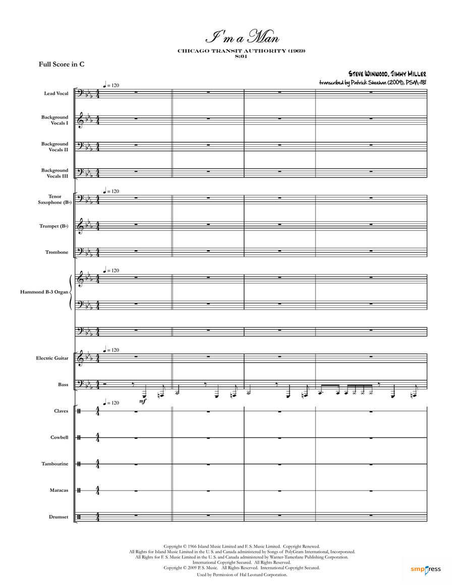 I'm A Man Small Ensemble scores gallery preview page 1