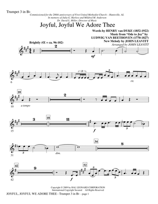 Book cover for Joyful, Joyful, We Adore Thee - Trumpet 3 in Bb