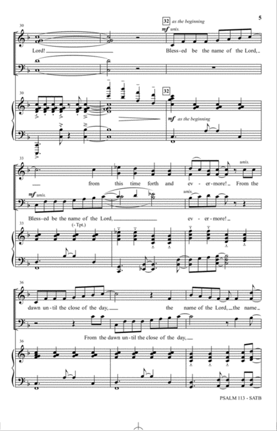 Psalm 113 4-Part scores gallery preview page 4