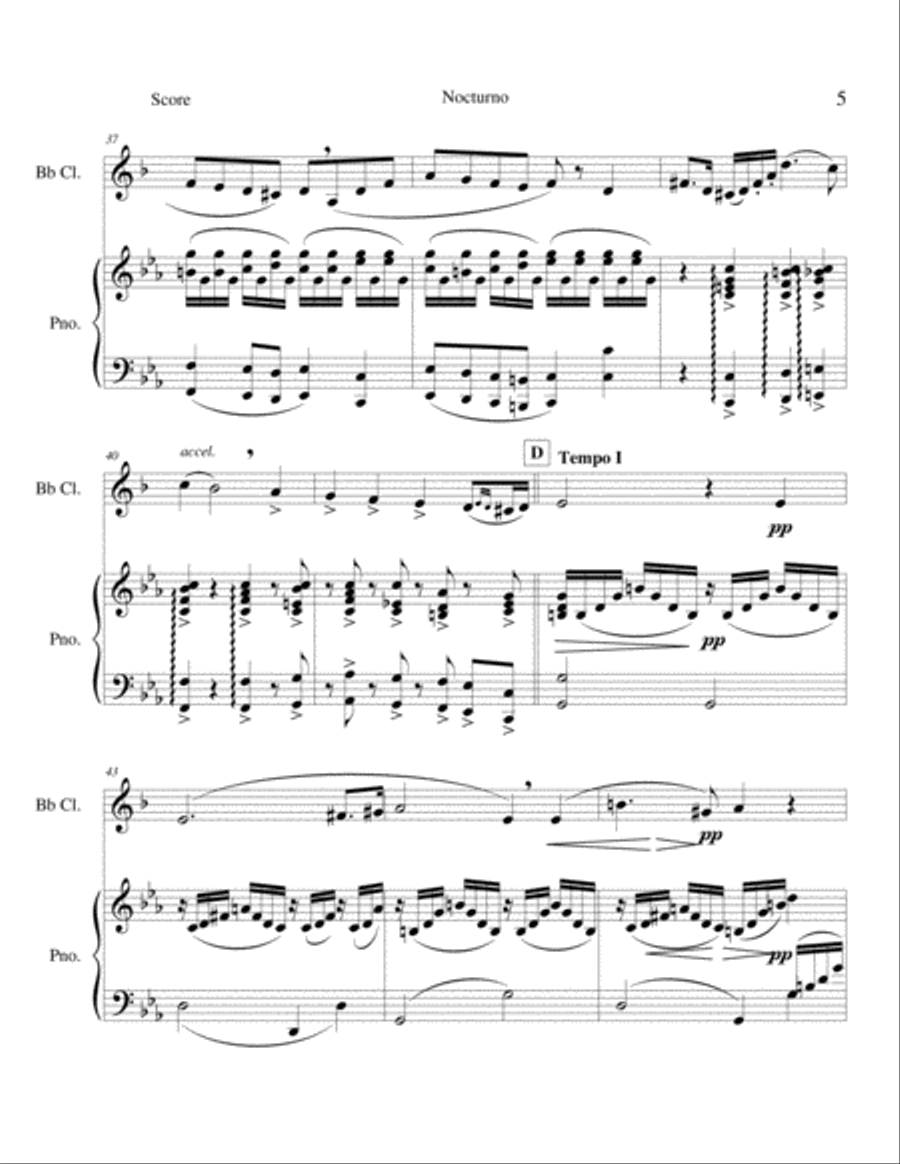 Nocturno - Opus 7 Clarinet Solo scores gallery preview page 5