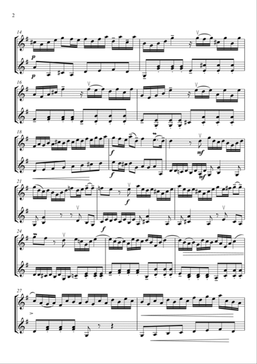 Allegro in G-dur String Duet scores gallery preview page 2