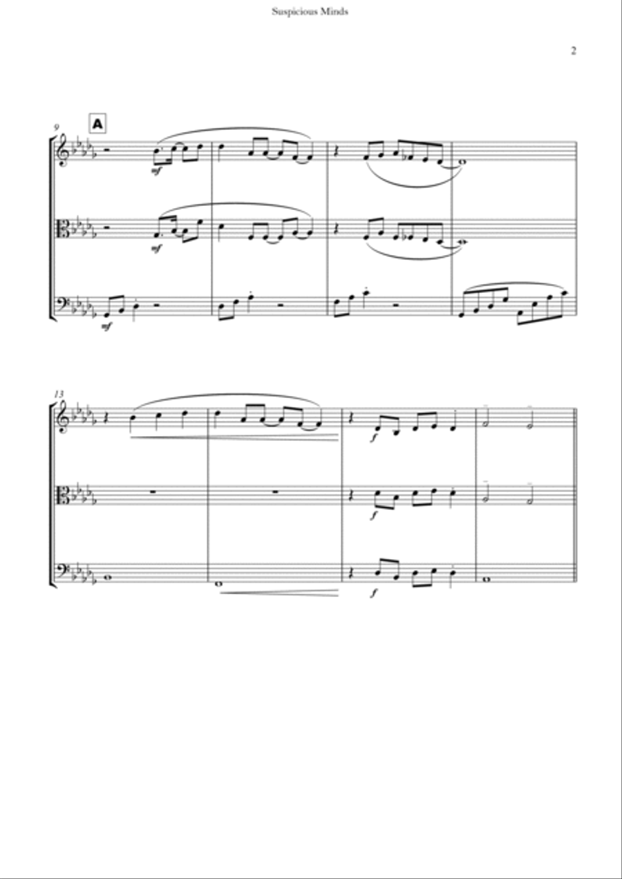Suspicious Minds String Trio scores gallery preview page 2
