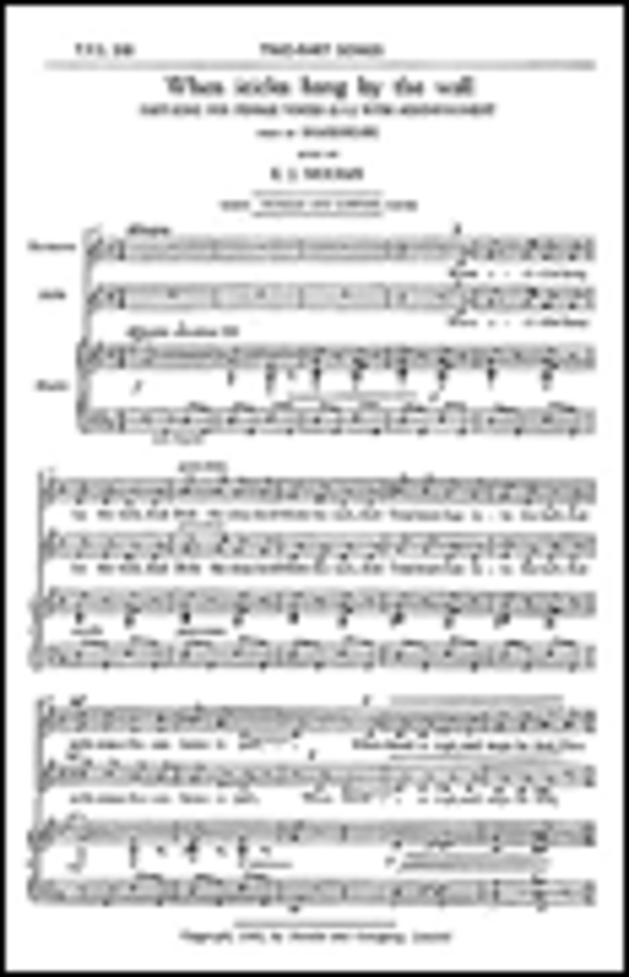Moeran: When Icicles Hang By The Wall for SA Chorus with Piano acc. SA scores gallery preview page 1