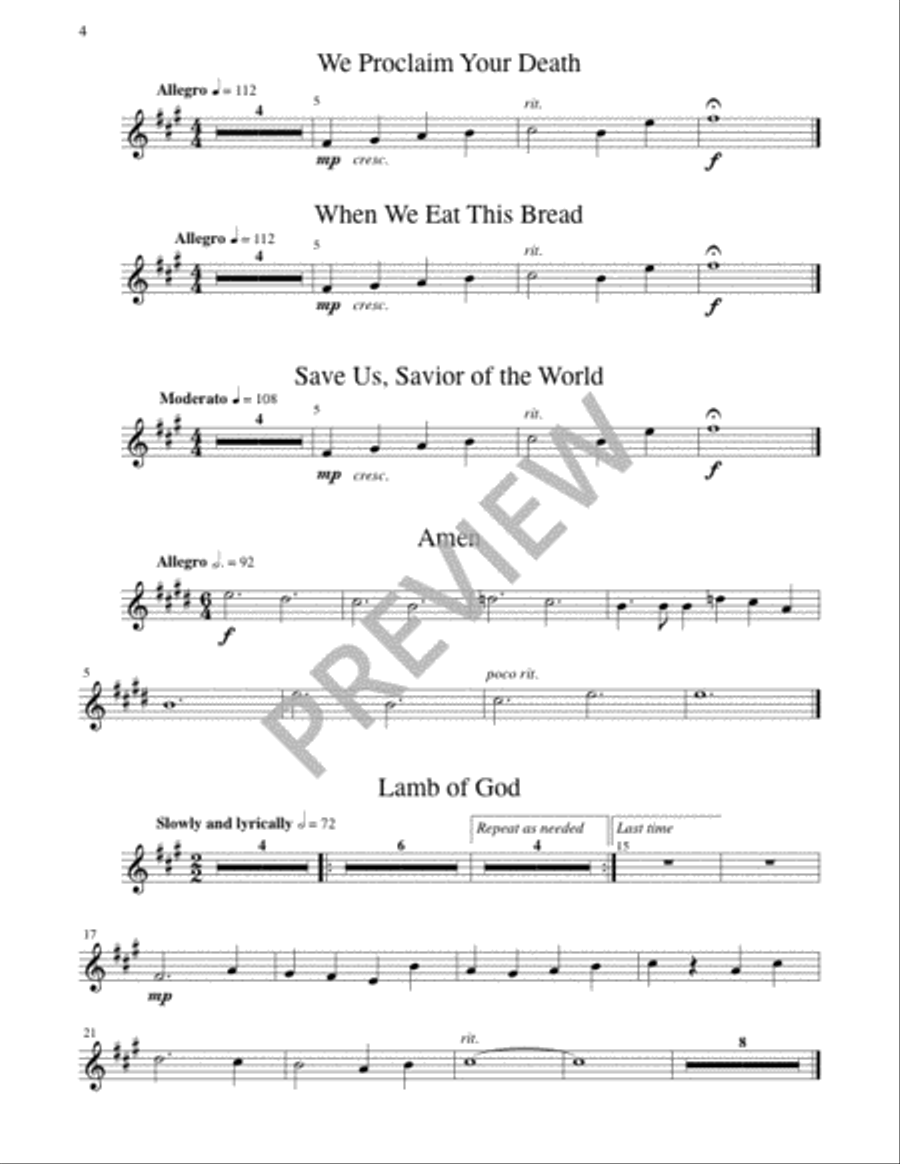 Missa Pacem - Brass Quintet edition 3-Octaves scores gallery preview page 5