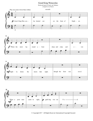 Good King Wenceslas - 1 piano 4 hands - Primer Level