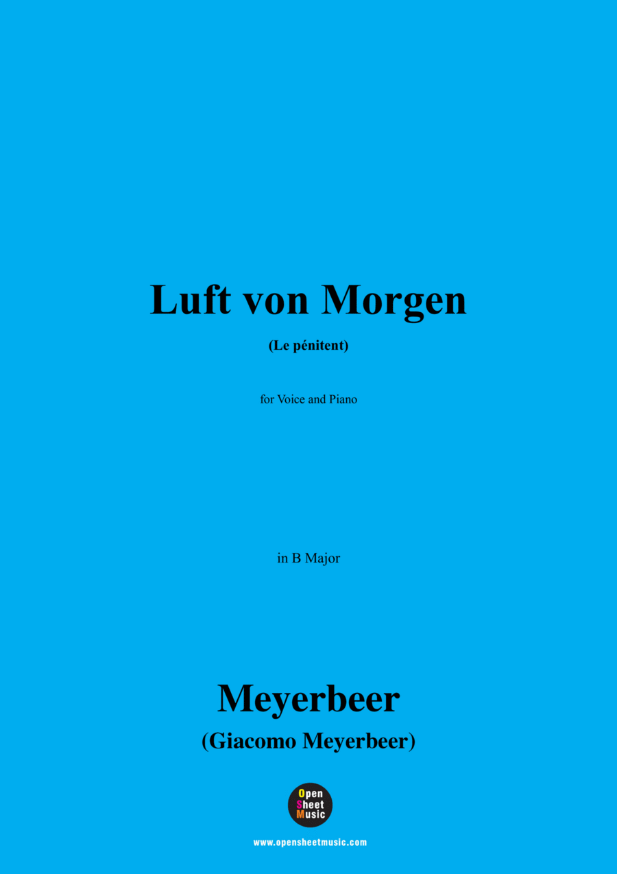 Meyerbeer-Luft von Morgen(Le pénitent),in B Major Voice scores gallery preview page 1