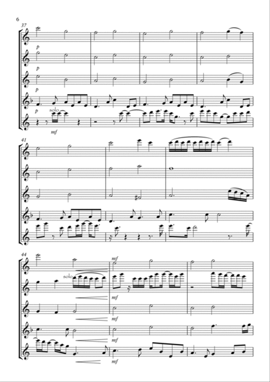 Midnight Train To Georgia Woodwind Quintet scores gallery preview page 6