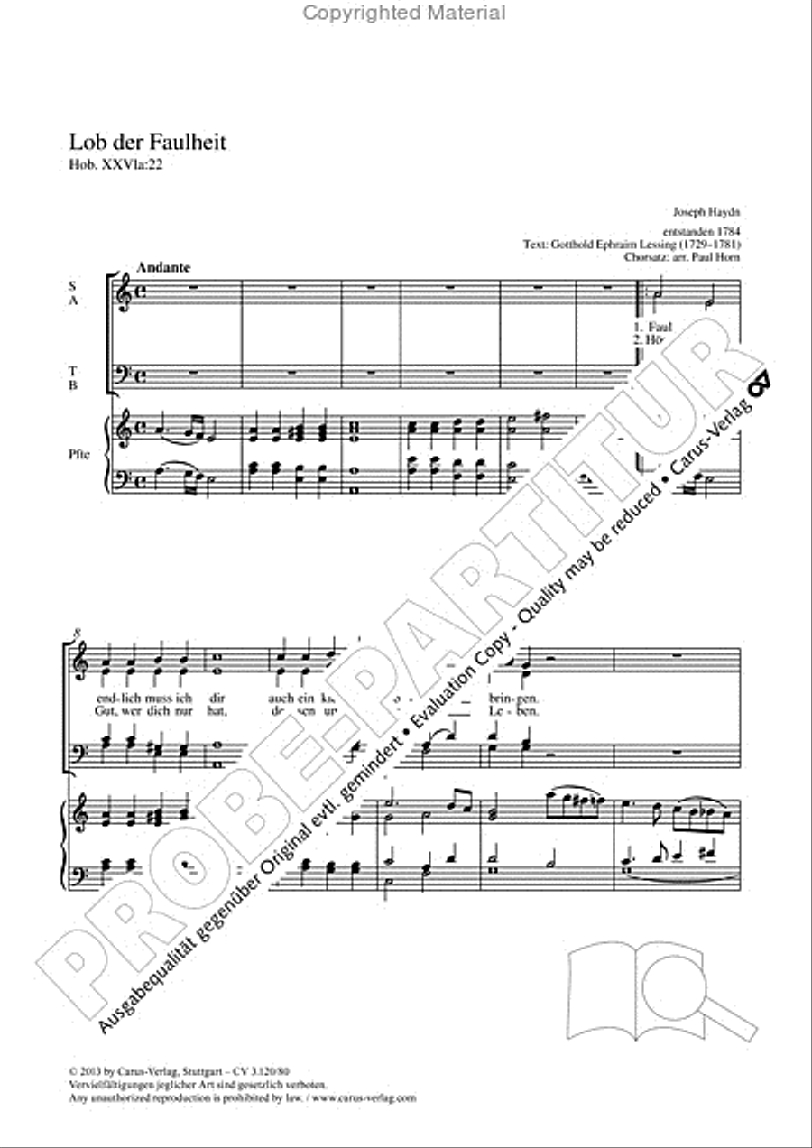 Lob der Faulheit 4-Part scores gallery preview page 2