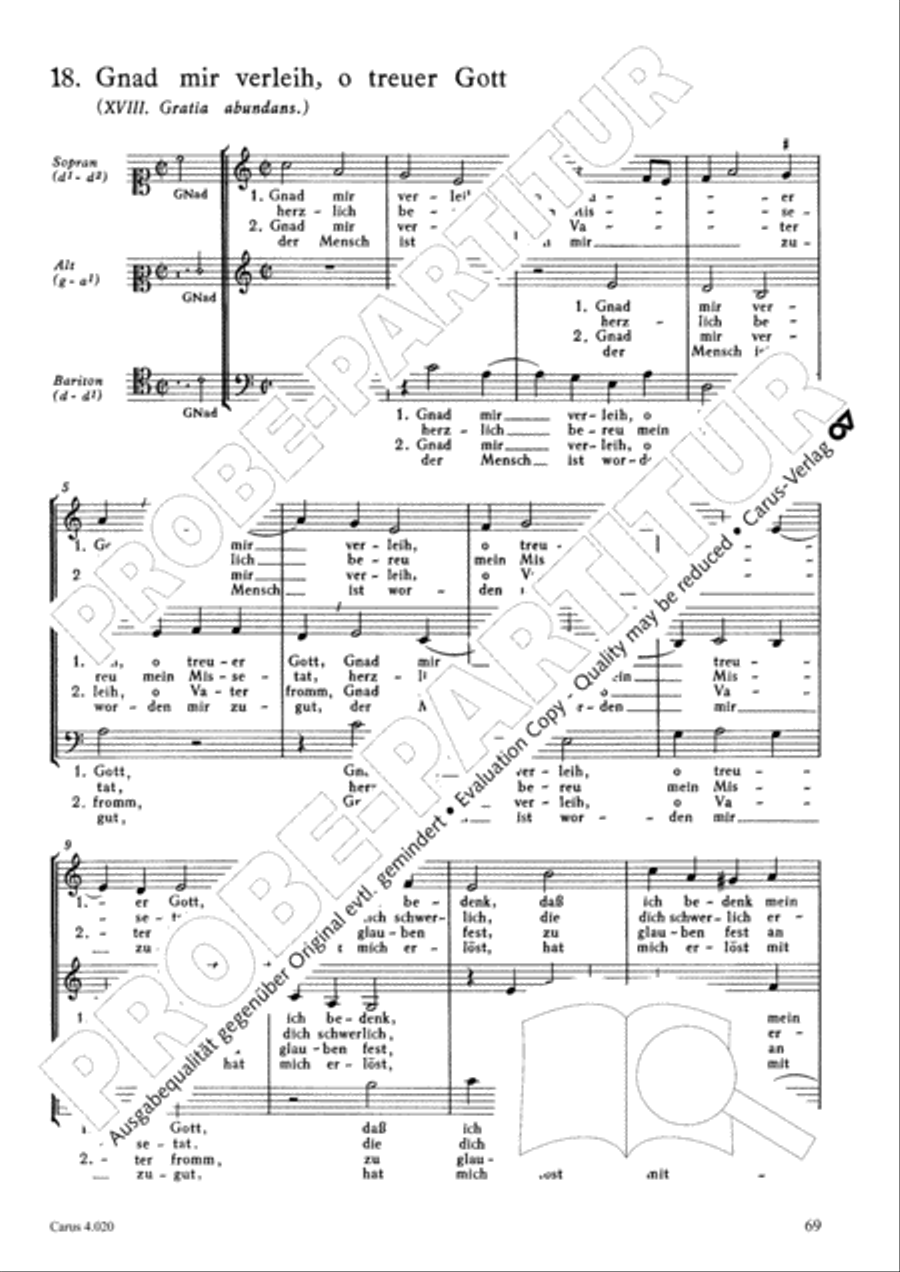 Calvisius: Tricinia. Psalmen und Motetten zu drei Stimmen Choir scores gallery preview page 70