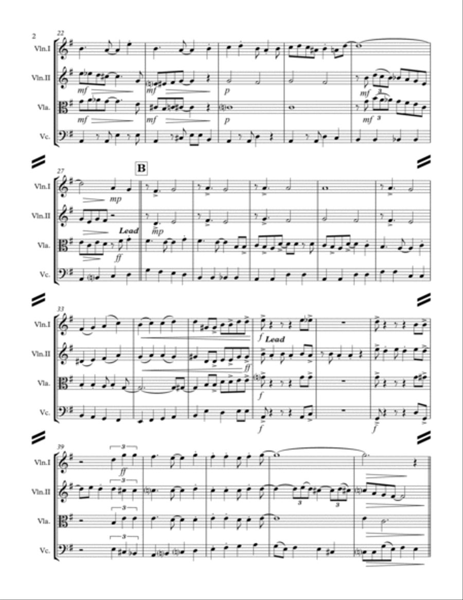 CHICAGO (That Toddlin' Town) (for String Quartet) String Quartet scores gallery preview page 3