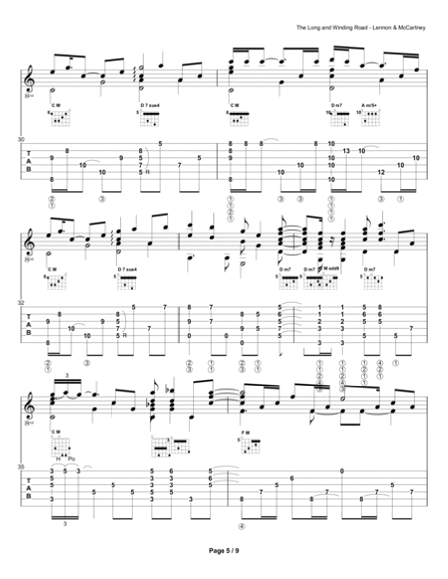 The Long And Winding Road Electric Guitar scores gallery preview page 5