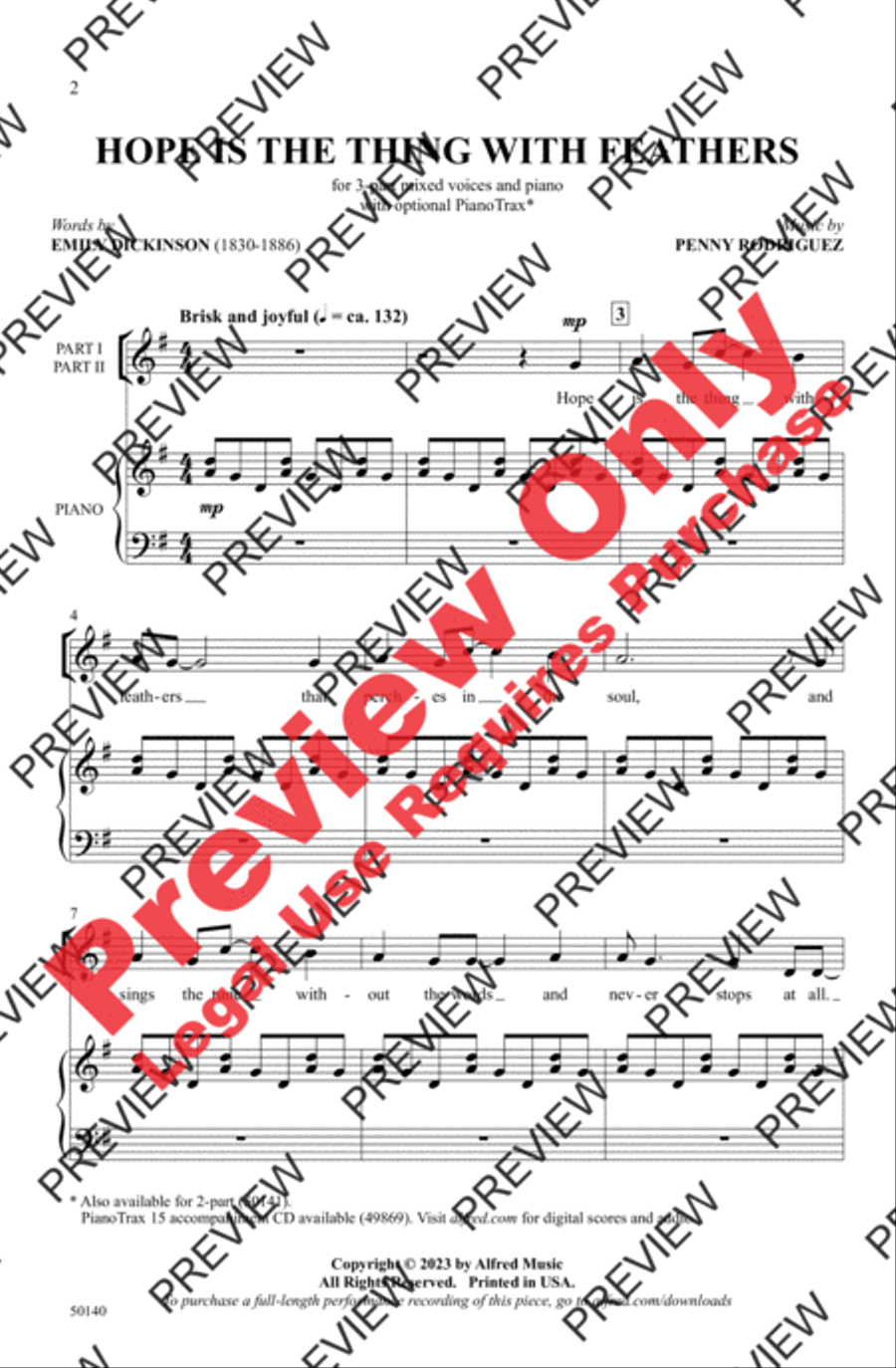 Hope Is the Thing with Feathers 3-Part scores gallery preview page 2