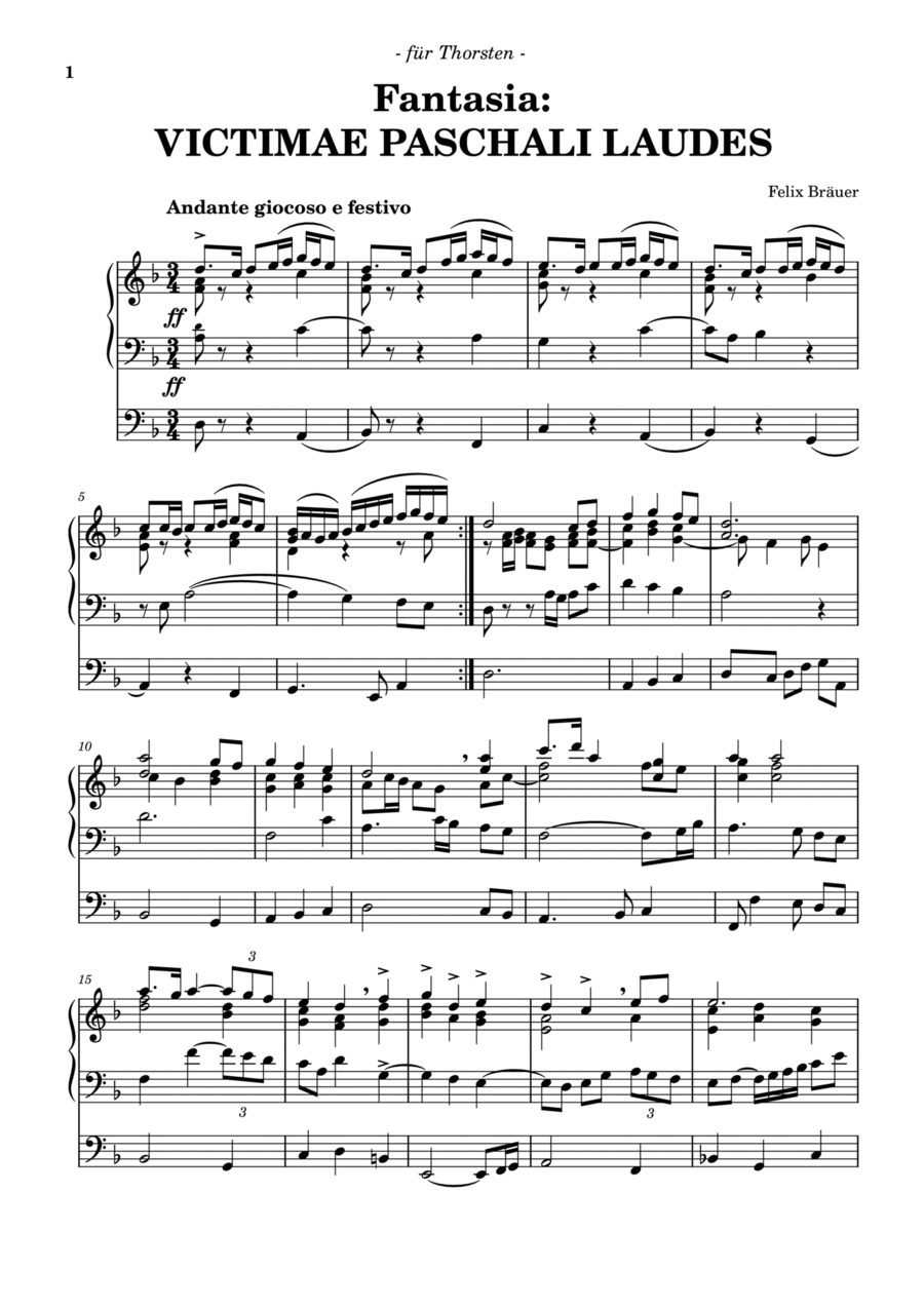 Fantasia: Victimae paschali laudes Organ Solo scores gallery preview page 1