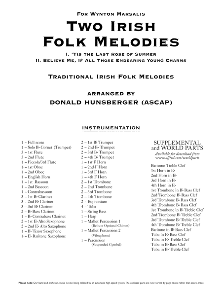 Two Irish Folk Melodies: Score