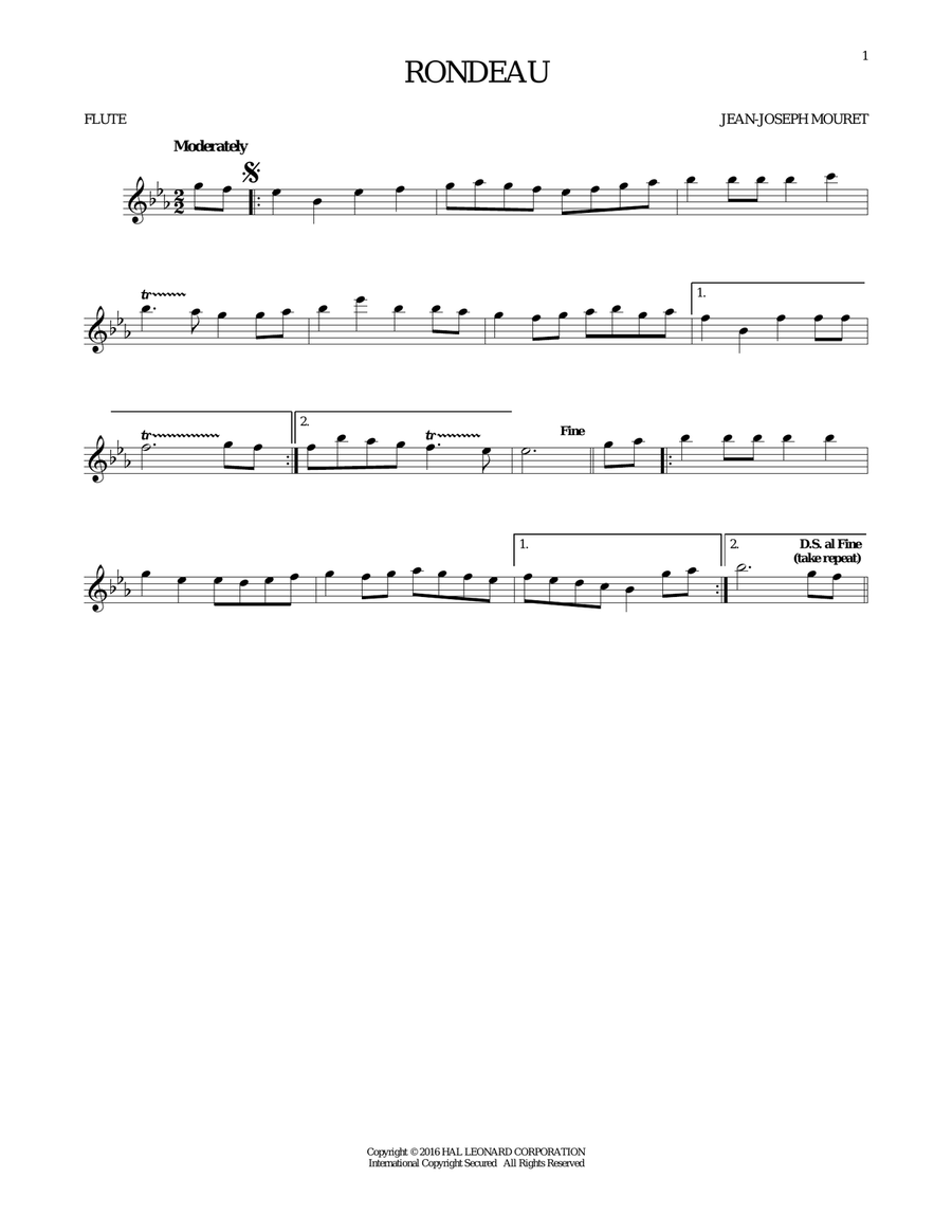 Fanfare Rondeau Flute Solo scores gallery preview page 1