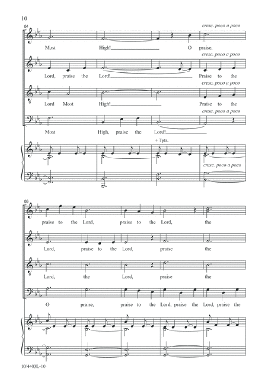 Praise to the Lord, the Almighty 4-Part scores gallery preview page 10