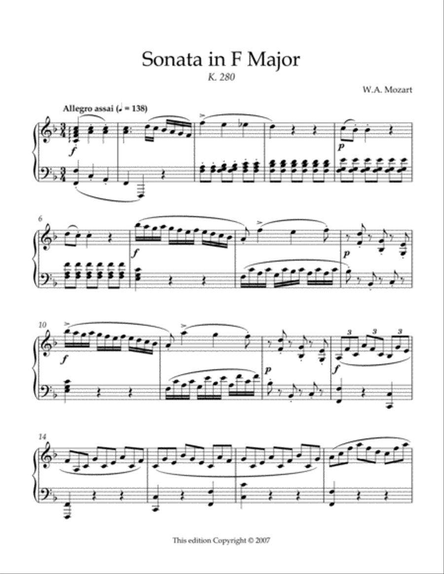 Sonata In F Major, K. 280 Sonata In F Major, K. 280 Piano Method scores gallery preview page 2