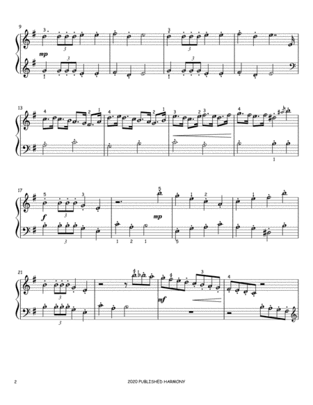 March from The Nutcracker Suite (Easy Piano for Grade 2) with note names and fingering guide image number null