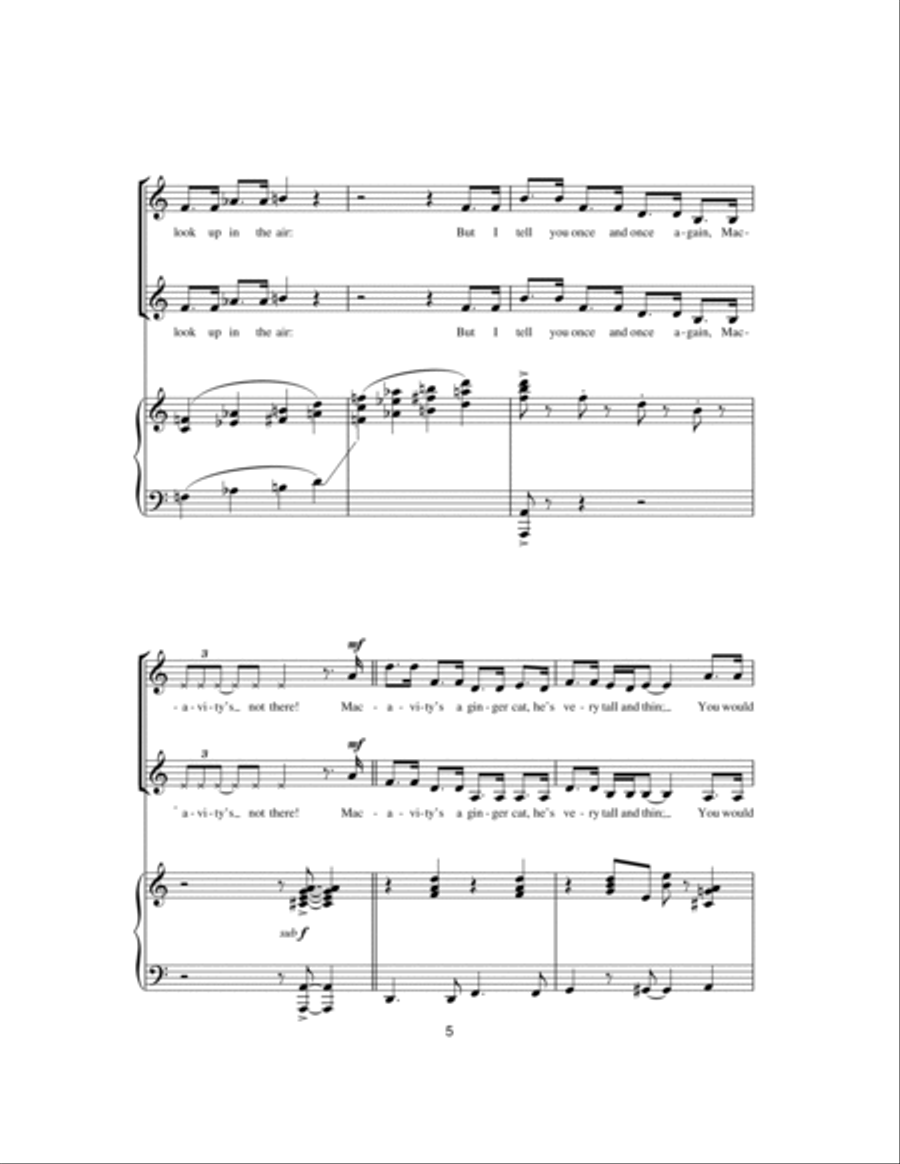 Macavity: The Mystery Cat (from Cats) 2-Part scores gallery preview page 5