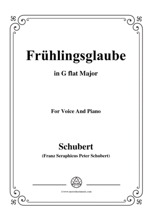 Book cover for Schubert-Frühlingsglaube in G flat Major,for voice and piano