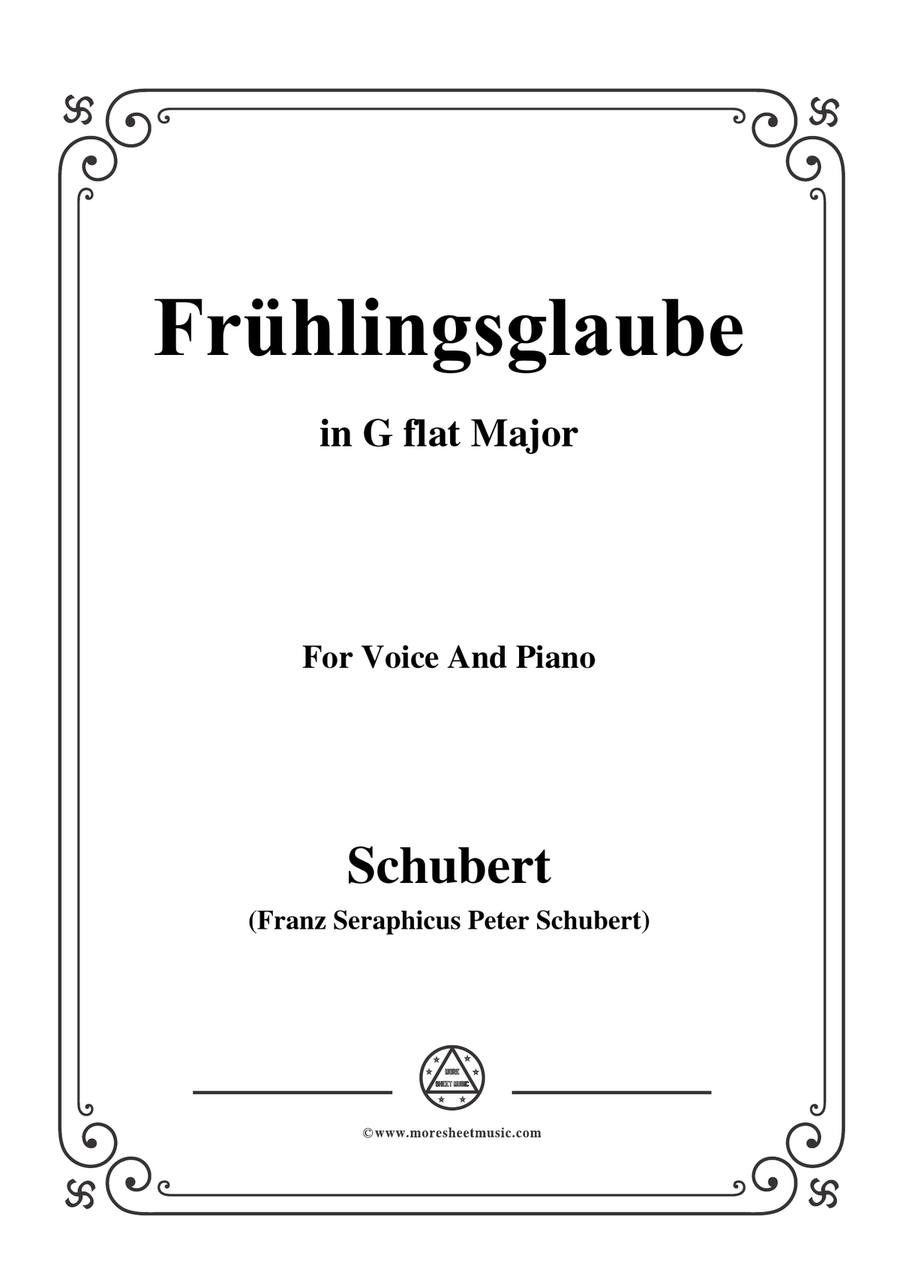 Schubert-Frühlingsglaube in G flat Major,for voice and piano