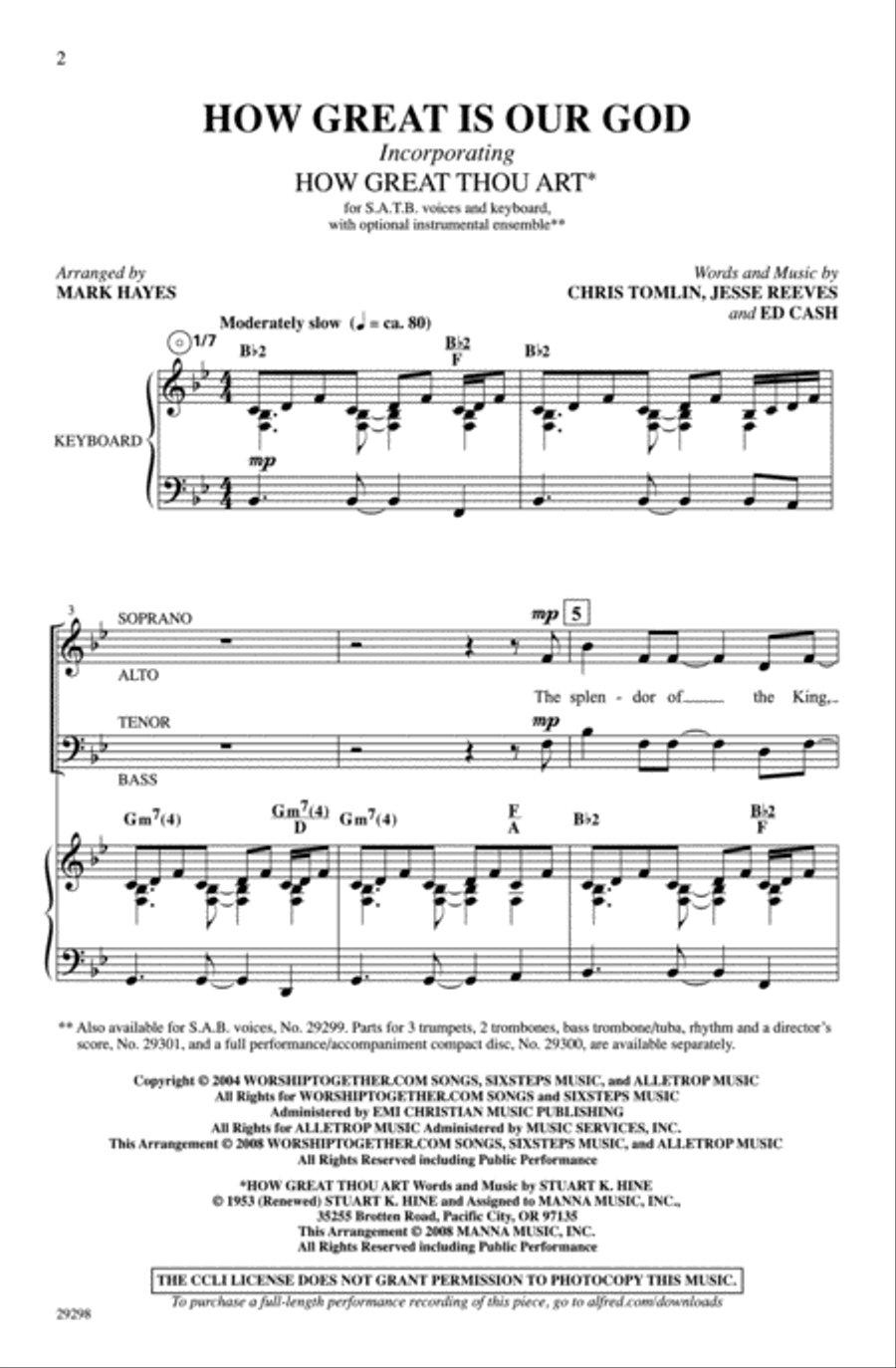 How Great Is Our God 4-Part scores gallery preview page 2