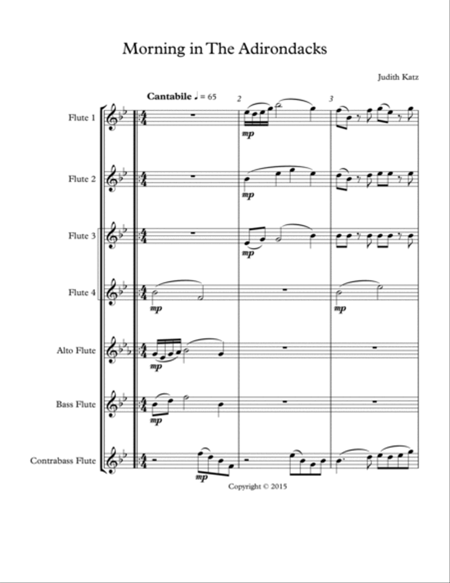 Morning In The Adirondacks - for flute choir Flute Choir scores gallery preview page 2