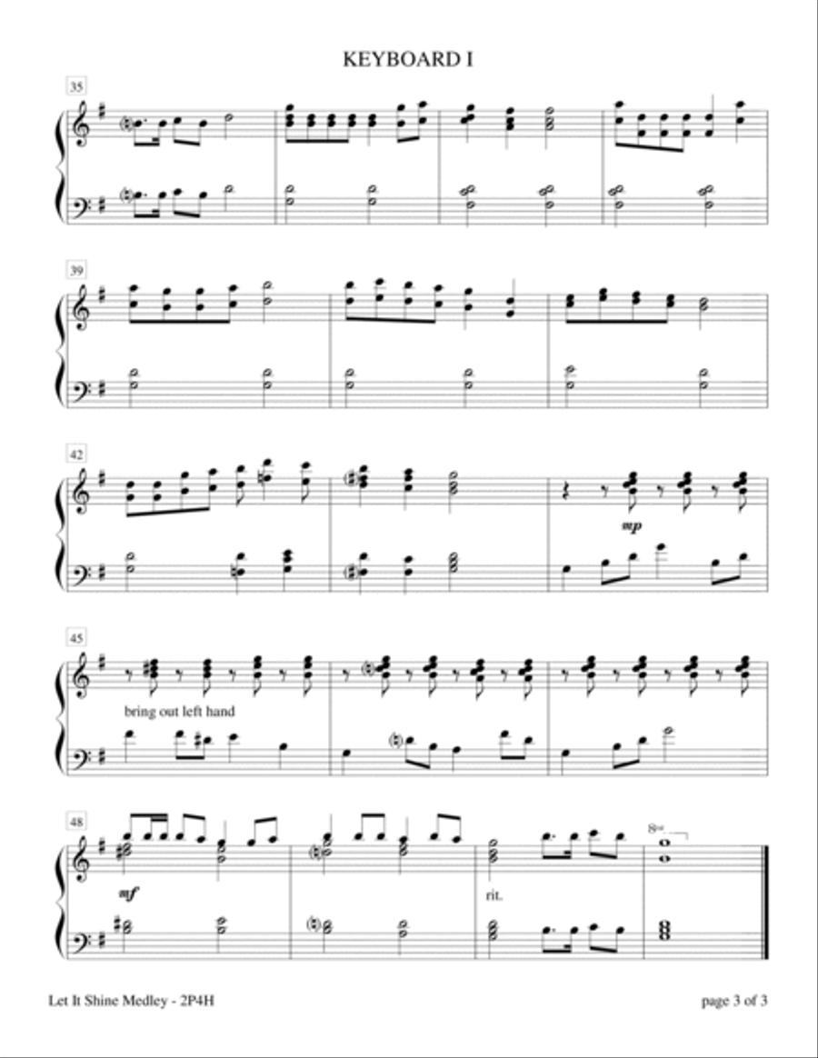 Let It Shine Medley (2 Pianos, 4 Hands) 2 Pianos, 4-Hands scores gallery preview page 3