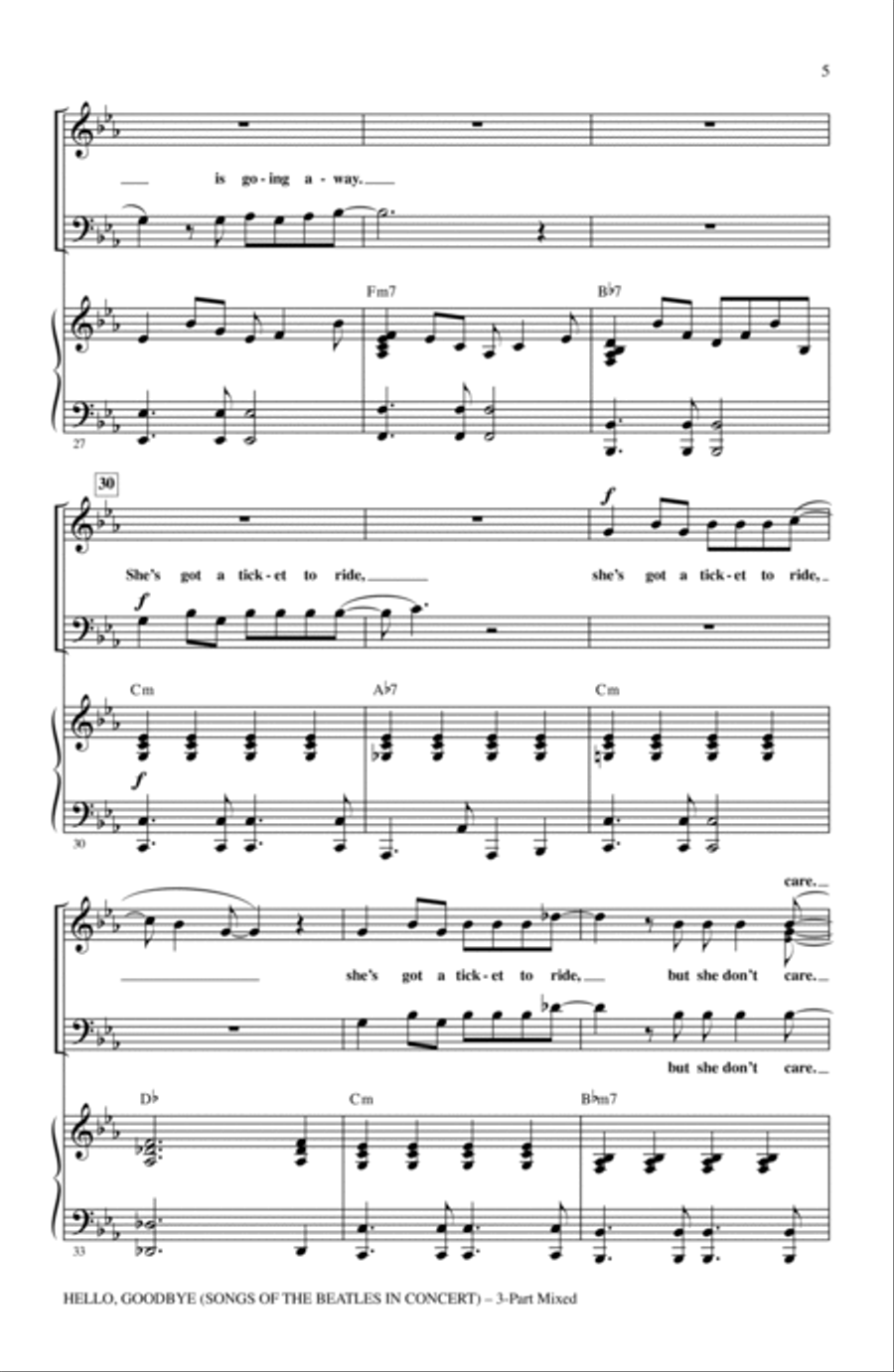 Hello, Goodbye (Songs Of The Beatles In Concert) 3-Part scores gallery preview page 4