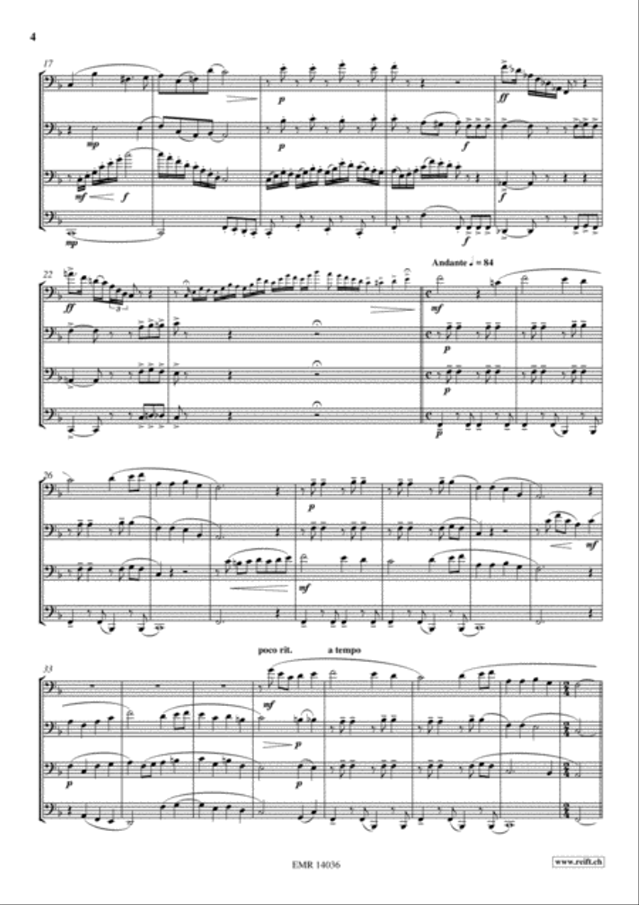 Blue Bells Of Scotland Trombone Quartet scores gallery preview page 4