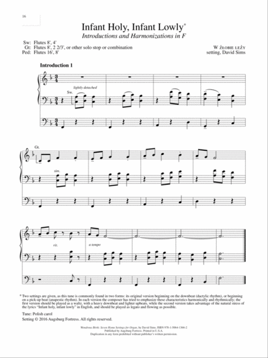 Wondrous Birth Seven Hymn Settings for Organ Organ Solo scores gallery preview page 17